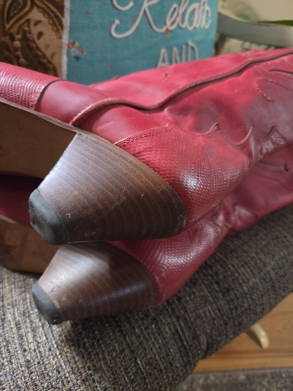 Vintage Red Women's Western Boots - Picture 6 of 9